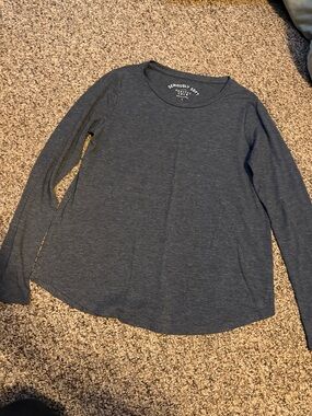 Aeropostale Women's Long Sleeve Crewneck Tee - Dark Gray